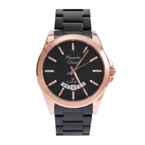 Alexandre Christie AC 8676 Rosegold Black Man MDBBRBA